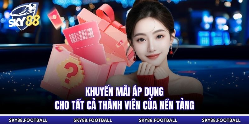 Hoàn Trả Cược Thua Sky88 | Khuyến Mãi Siêu Hấp Dẫn 2026 2 Khuyến mãi áp dụng cho tất cả thành viên của nền tảng